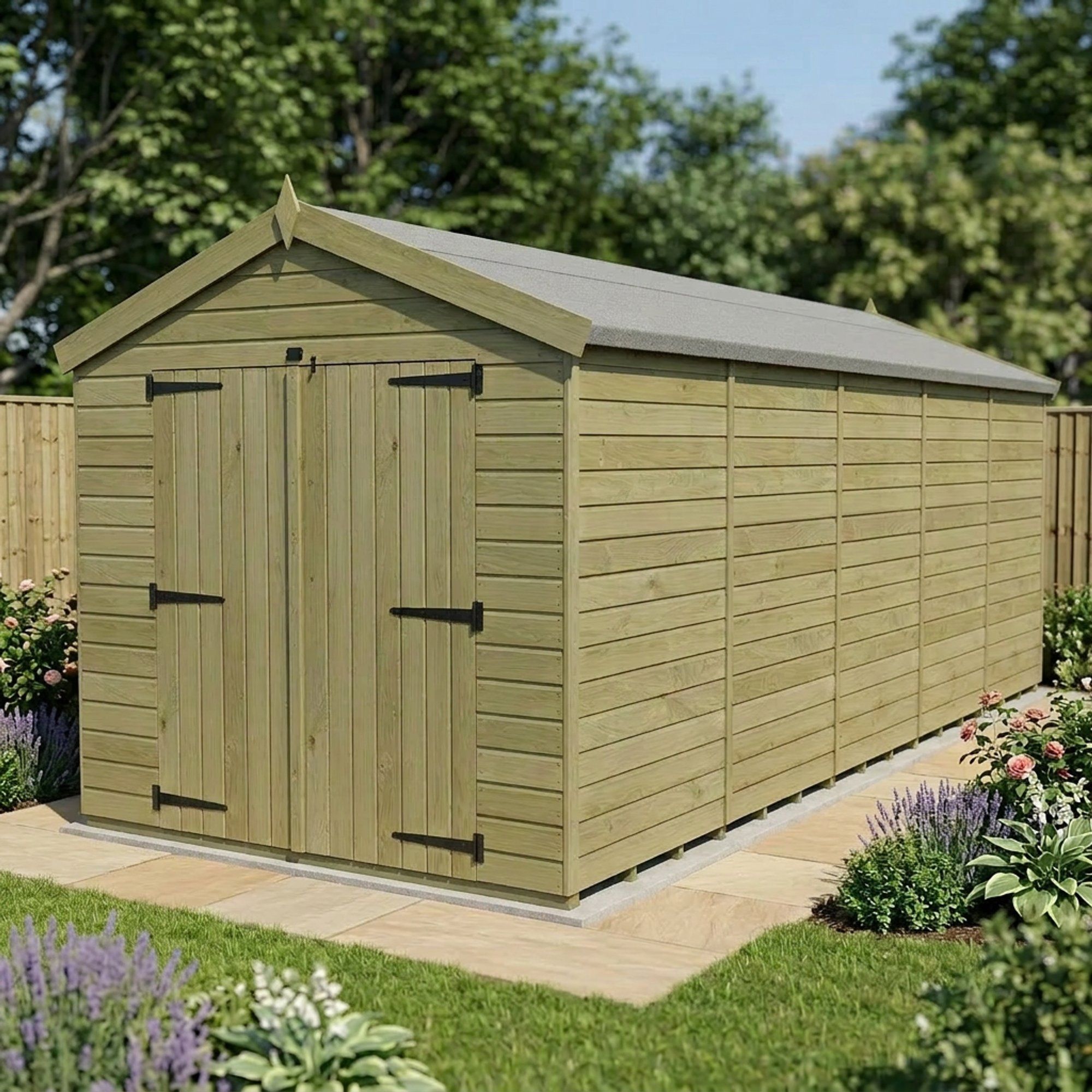 8 x 20 Apex Shed (Double Door, No Windows)