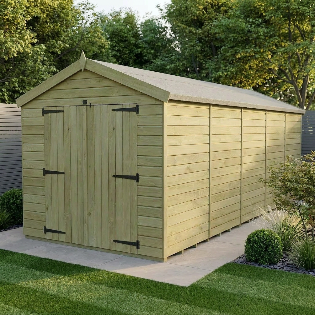 8 x 20 Apex Shed (Double Door, No Windows)