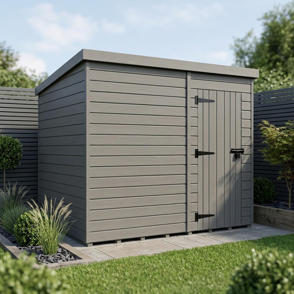 10x9 Pent Composite Shed (Single Door, No Windows)