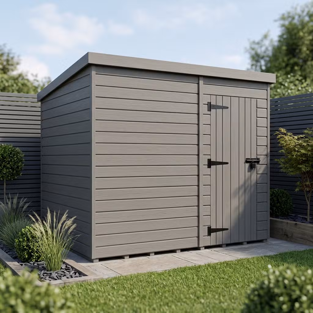 10x9 Pent Composite Shed (Single Door, No Windows)