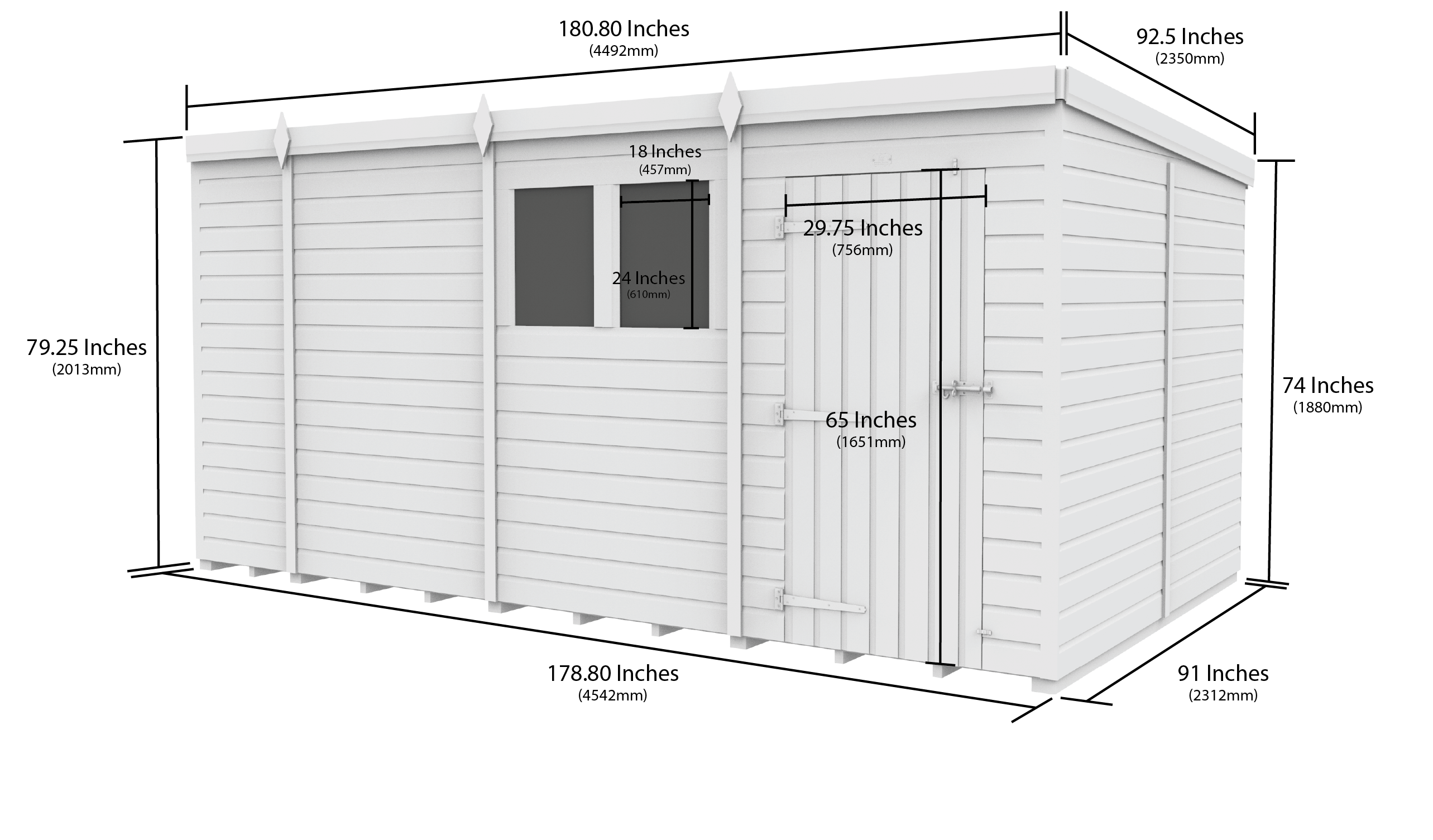 15 x 8 Security Pent Shed