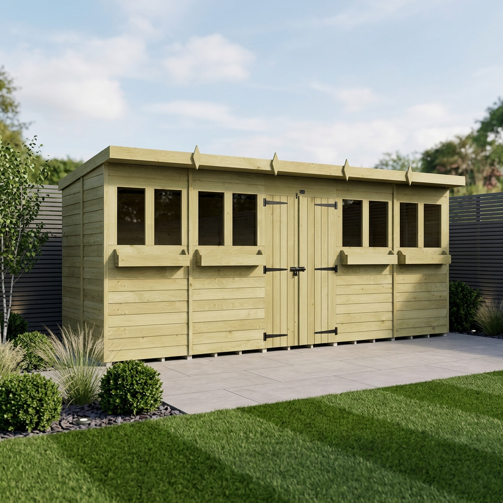20 x 7 Summer Pent Shed