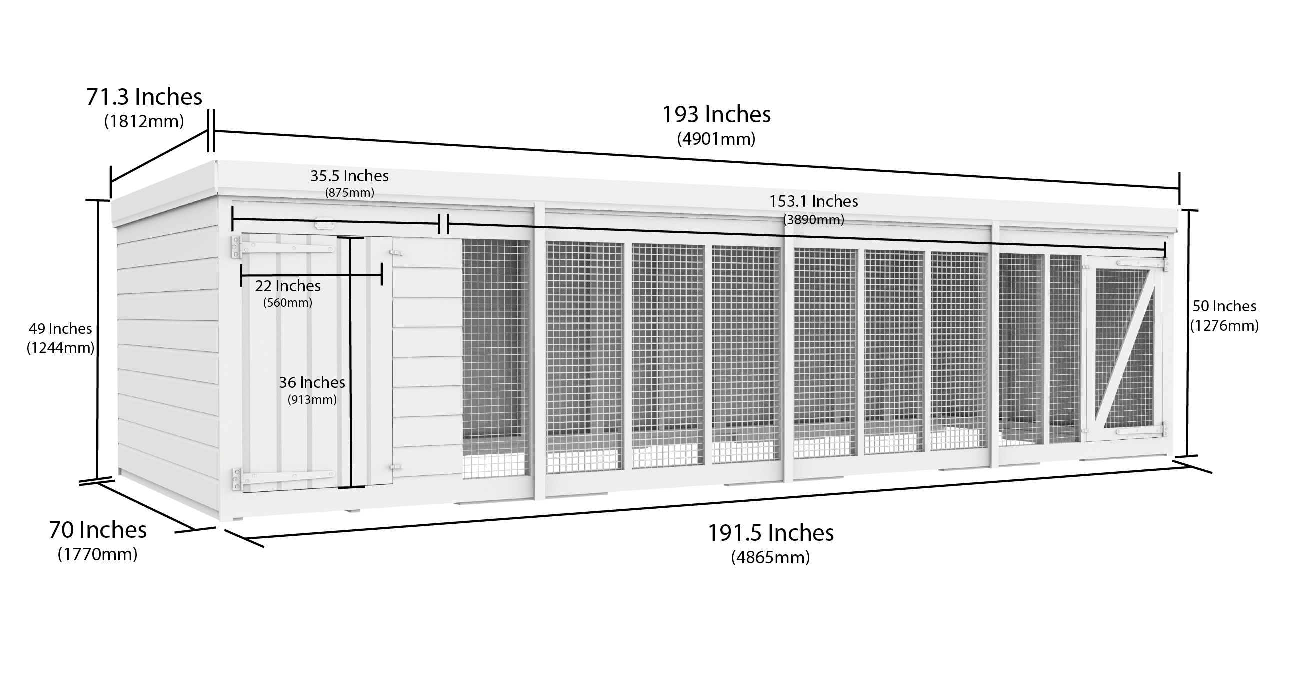 16 x 6 Dog Kennel And Run