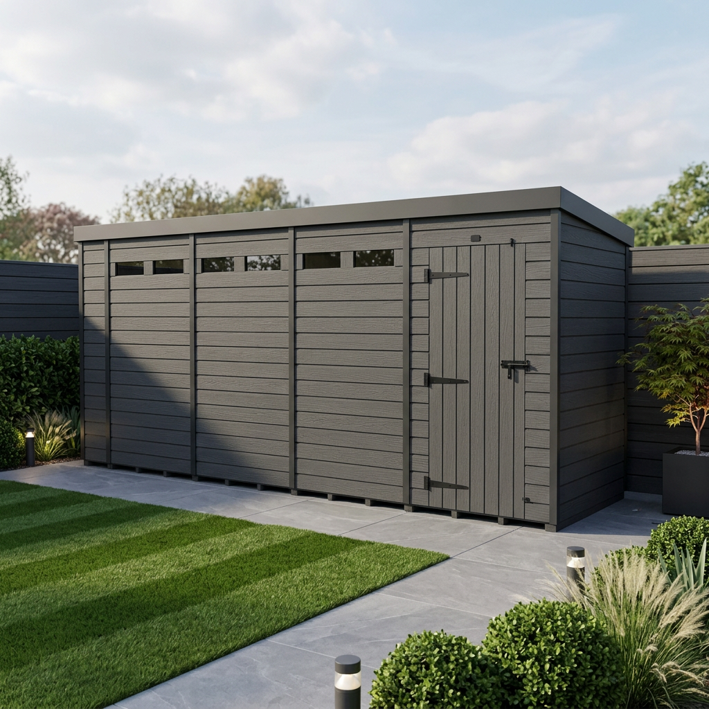 18x4 Composite Pent Security Shed
