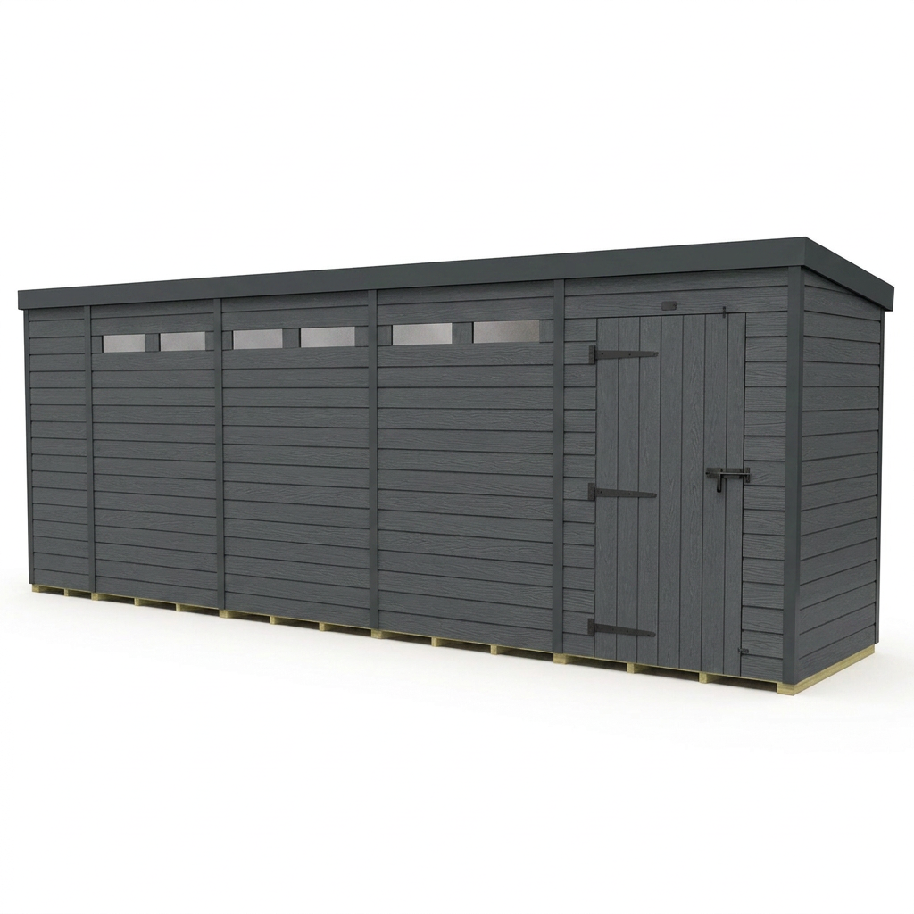18x4 Composite Pent Security Shed