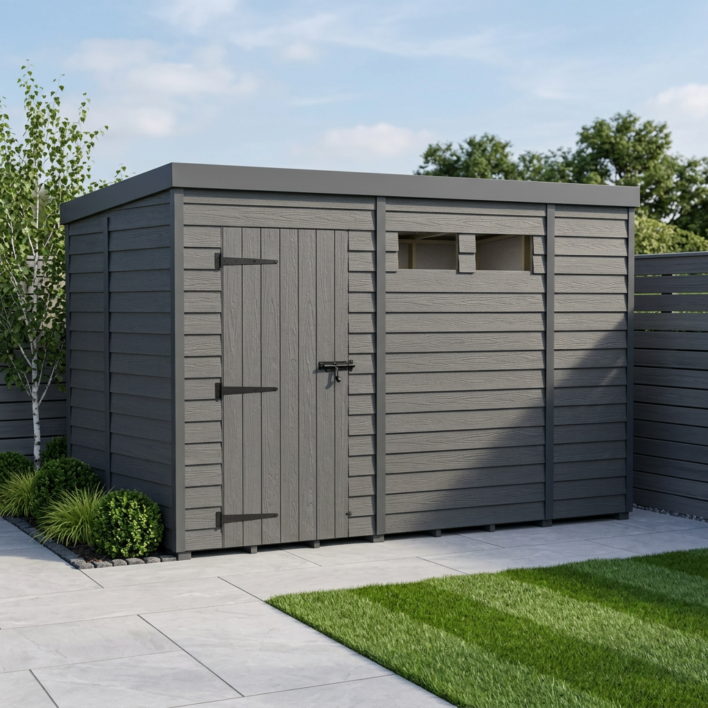 10x5 Composite Pent Security Shed