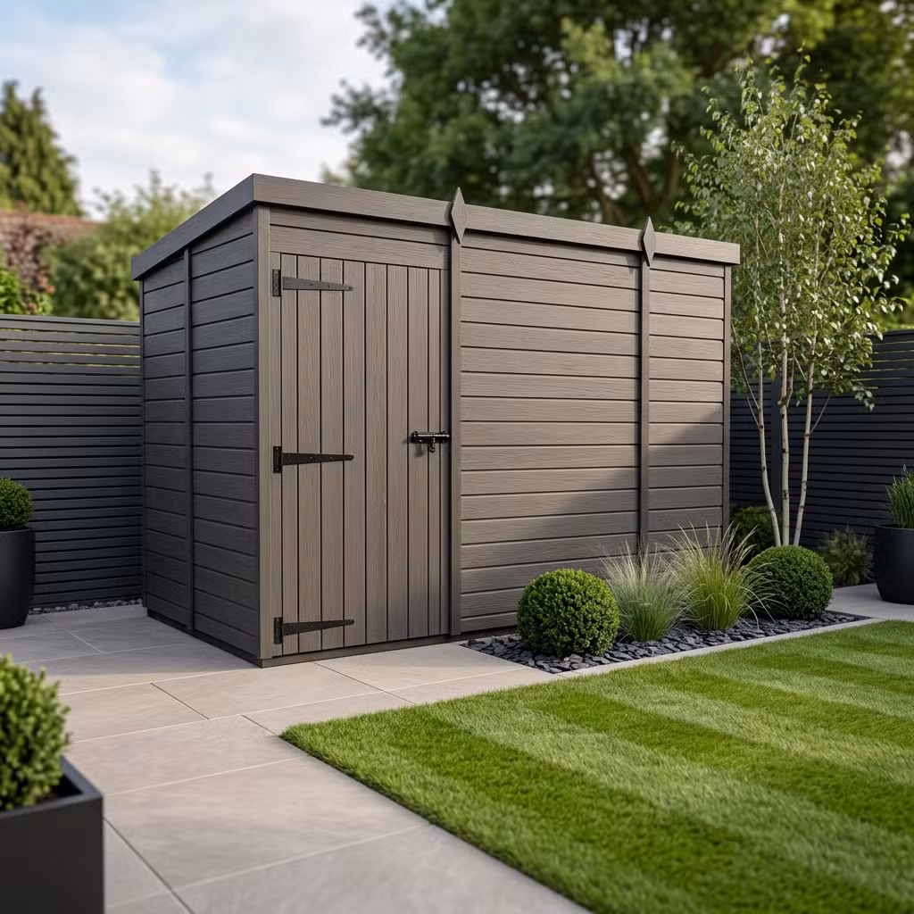 9x5 Pent Composite Shed (Single Door, No Windows)