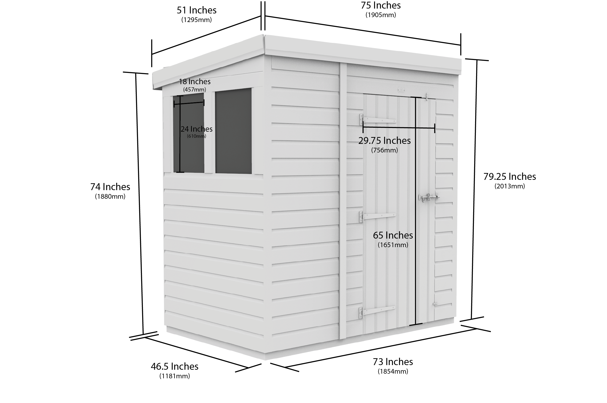 6 x 4 Security Pent Shed