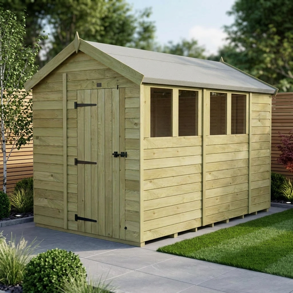 7 x 10 Apex Shed (Single Door, With Windows)