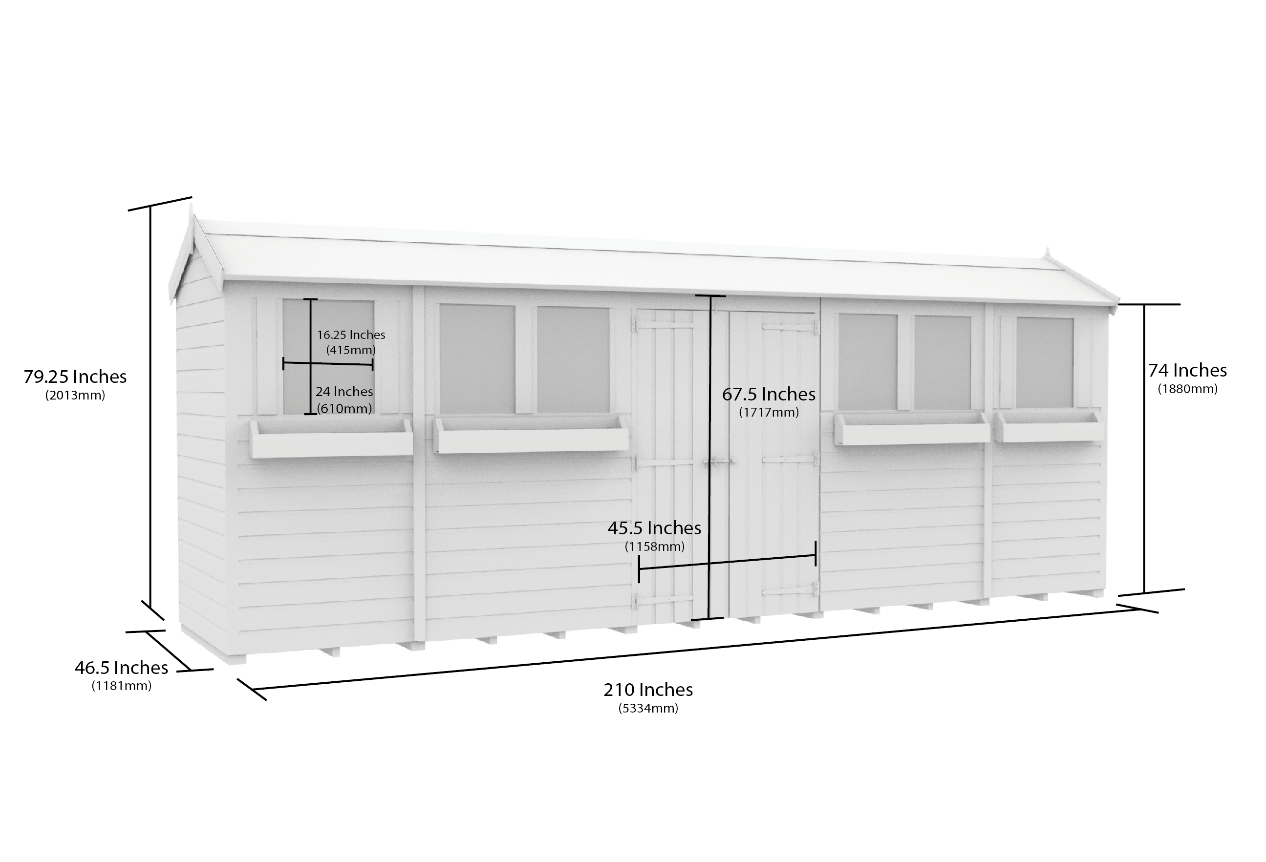 18 x 4 Apex Summer Shed