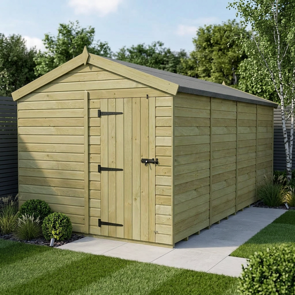 8 x 17 Apex Shed (Single Door, No Windows)
