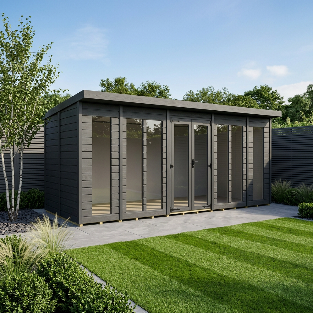 18x6 Composite Pent Full Height Summer House