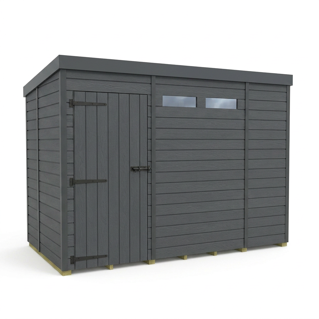 9x10 Composite Pent Security Shed