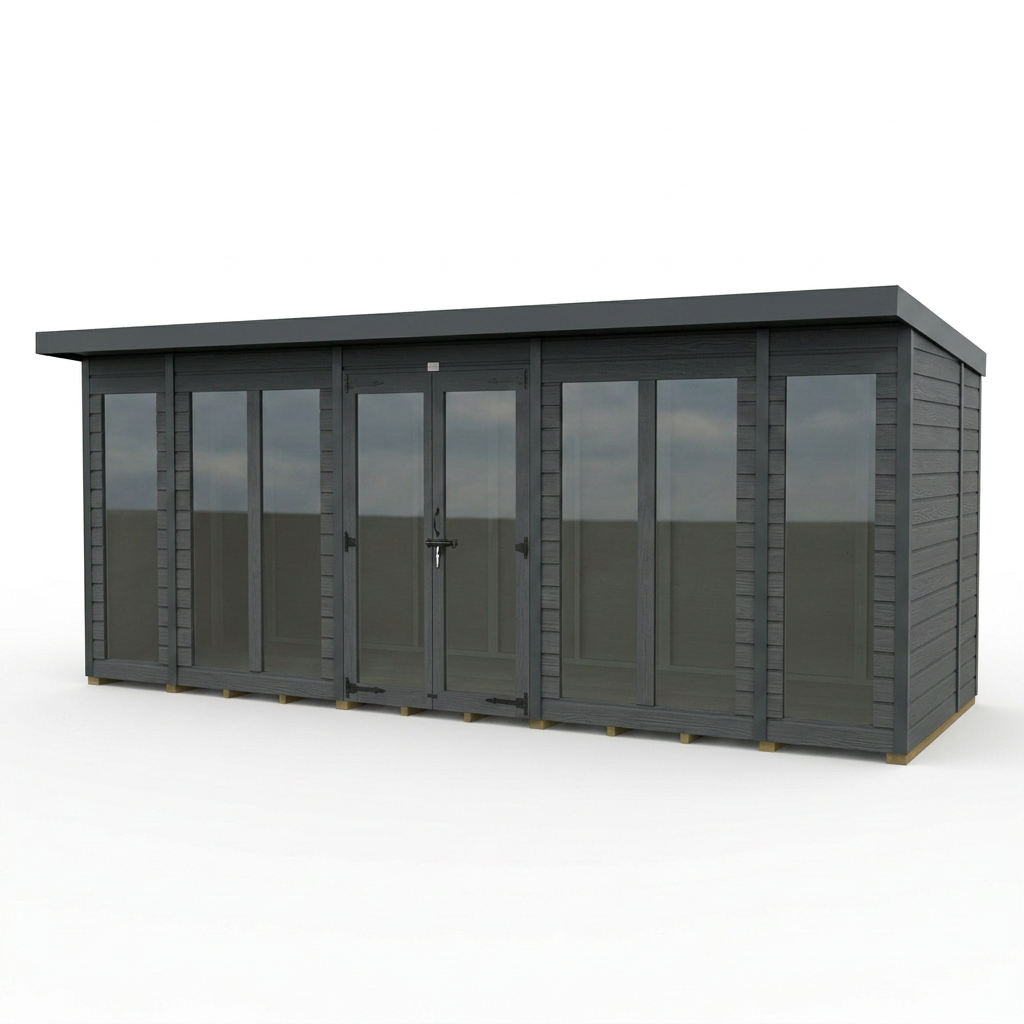 15x5 Composite Pent Full Height Summer House